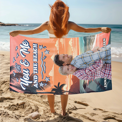 Custom Photo I Love You To The Beach And Back Personalized Beach Towel CH07 895804