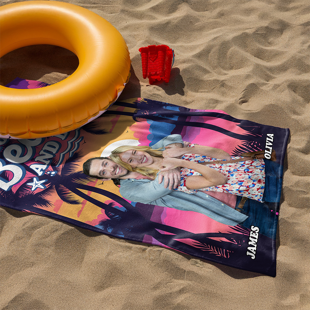 Custom Photo I Love You To The Beach And Back Personalized Beach Towel CH07 895804