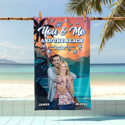 Custom Photo I Love You To The Beach And Back Personalized Beach Towel CH07 895804