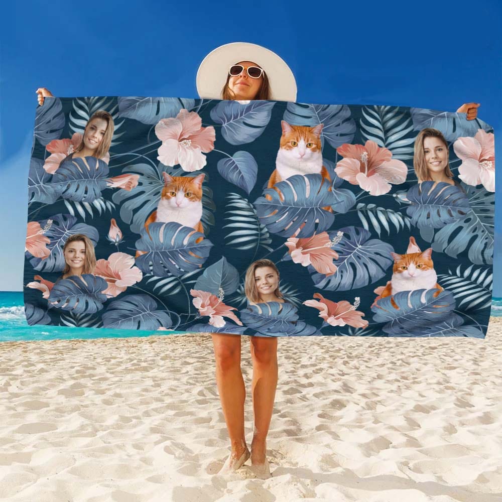 Custom Photo Cat Beach Towel TA29 888450