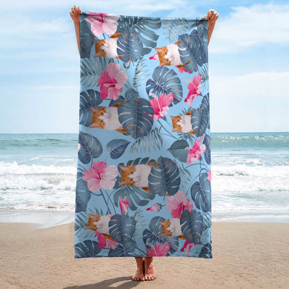 Custom Photo Cat Beach Towel TA29 888450
