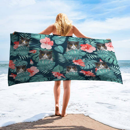 Custom Photo Cat Beach Towel TA29 888450