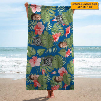 Upload Cat Photo Beach Towel, N304 888450